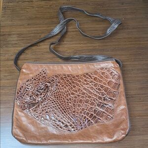 Carlos Falchi crossbody brown leather Bag